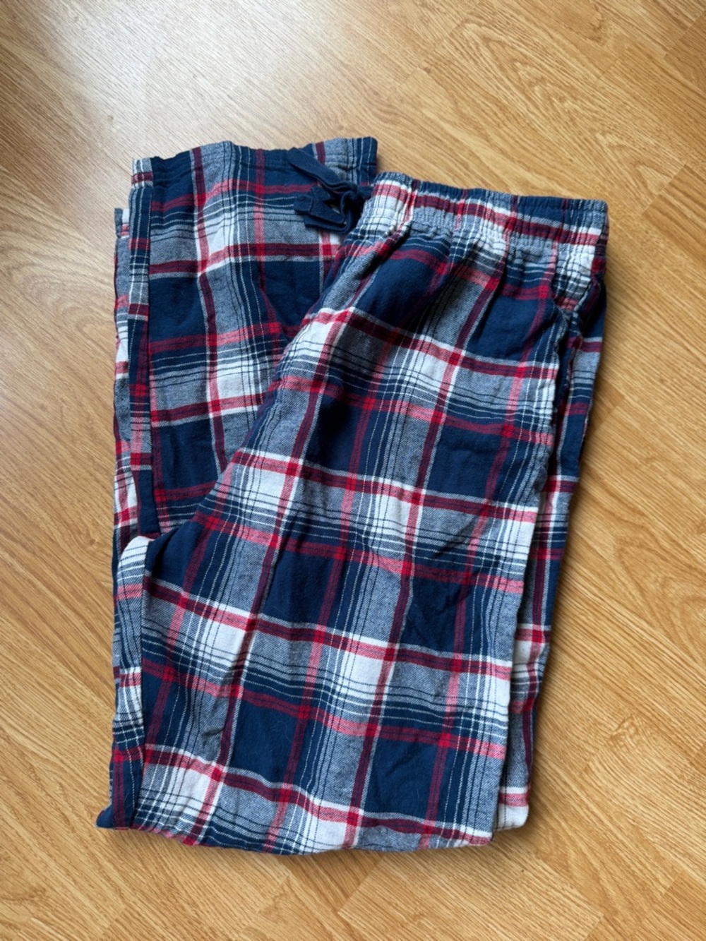 Men's Navy and Red Plaid Flannel Lounge Pants